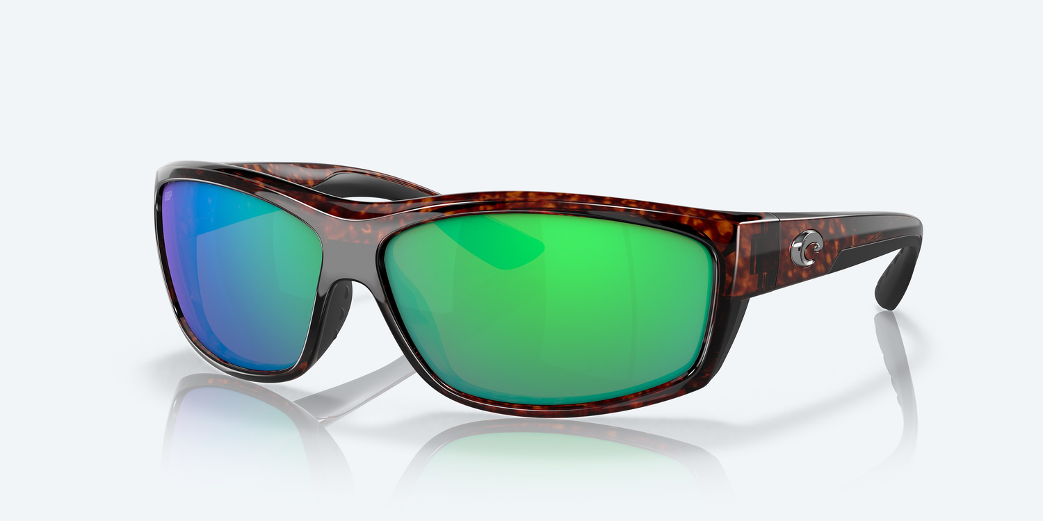 Costa Tortoise w/ Green Mirror Sunglasses