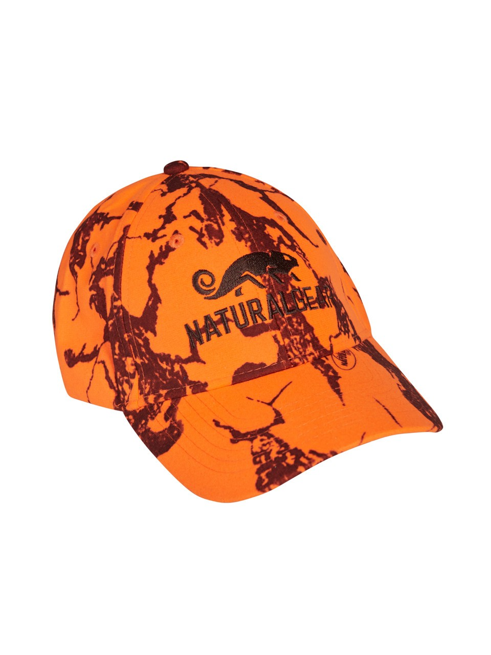 Natural Gear Blaze Orange Camo Logo Cap