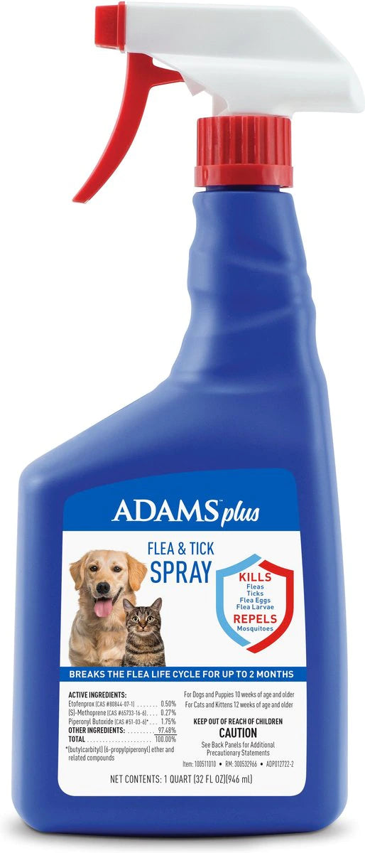 Adams Topical Flea & Tick Spray for Dogs & Cats