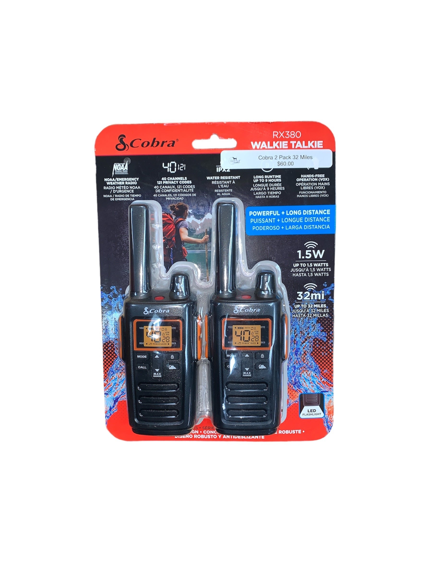 Cobra 2-pack Walkie Talkie RX380 (32 Miles) – Dog and Hunt Supply