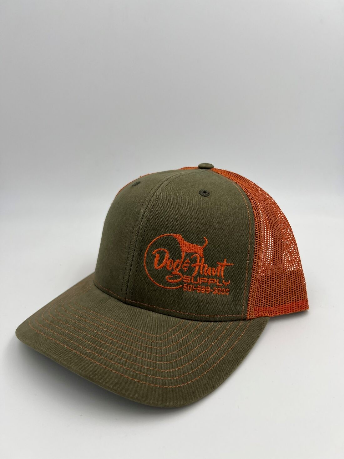 Dog and Hunt Green Suede w/ Orange Mesh Hat