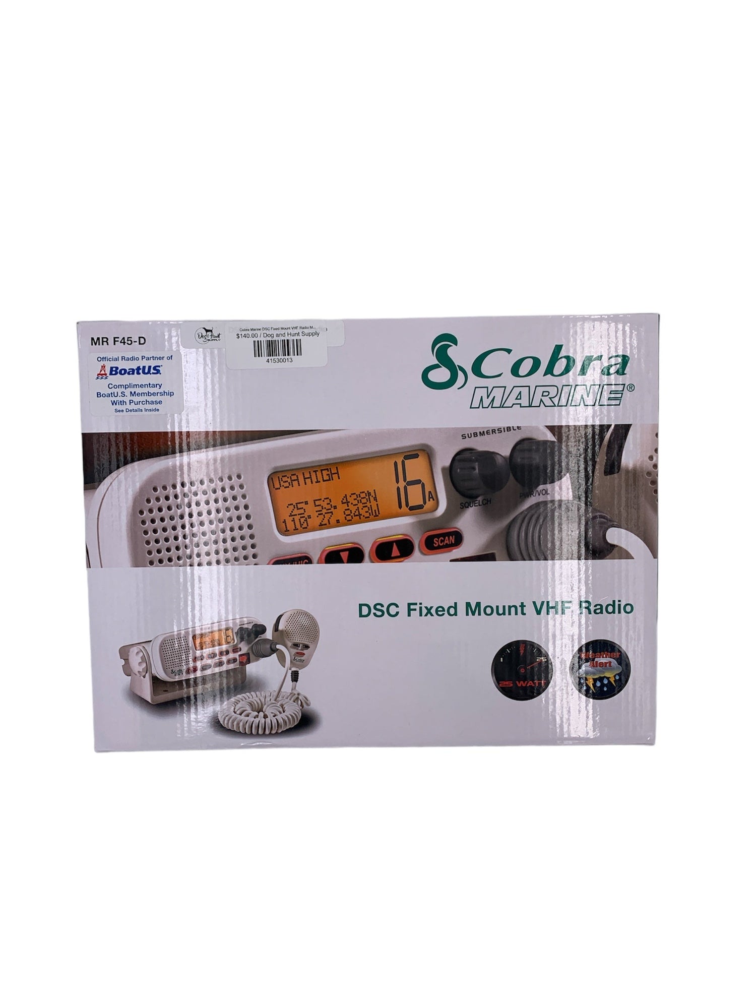 Cobra Marine DSC Fixed Mount VHF Radio MR F45-D