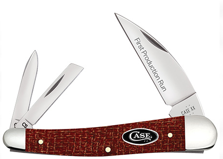 Case 82277 - FPR Dark Red Burlap Micarta Sm Seahorse Whittler