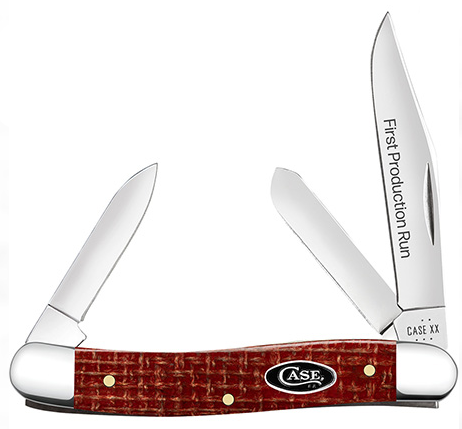 Case 82272 - FPR Dark Red Burlap Micarta Sm Medium Stockman