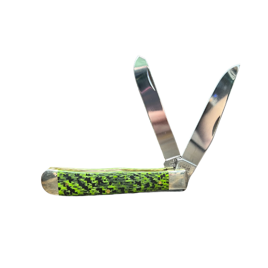 CASE 50710 Green & Black Carbon Fiber/G-10 Weave Smooth Trapper