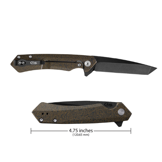 CASE 64634 Dark Brown Speckle Carakote Aluminum Kinzua S35VN Tanto