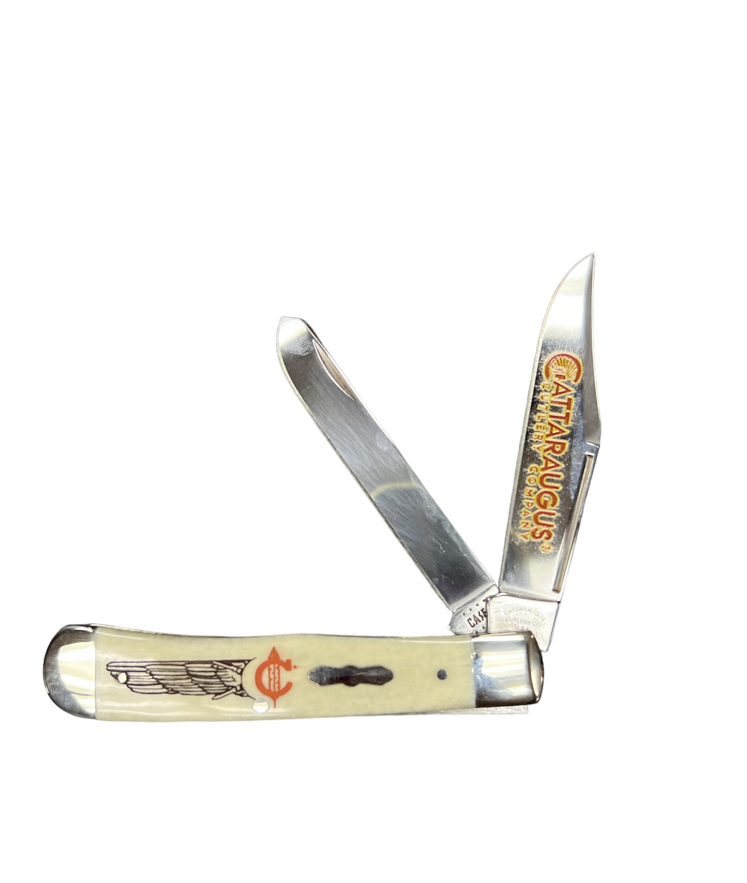 CASE CATC54FHW Cattaraugus Cultery Smooth Natural Bone Heritage Wings Trapper