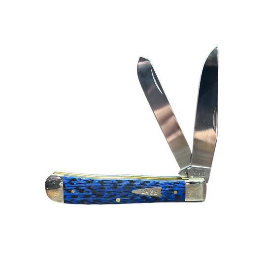 CASE 26934 Blue & Black Carbon Fiber/G-10 Weave Smooth Trapper