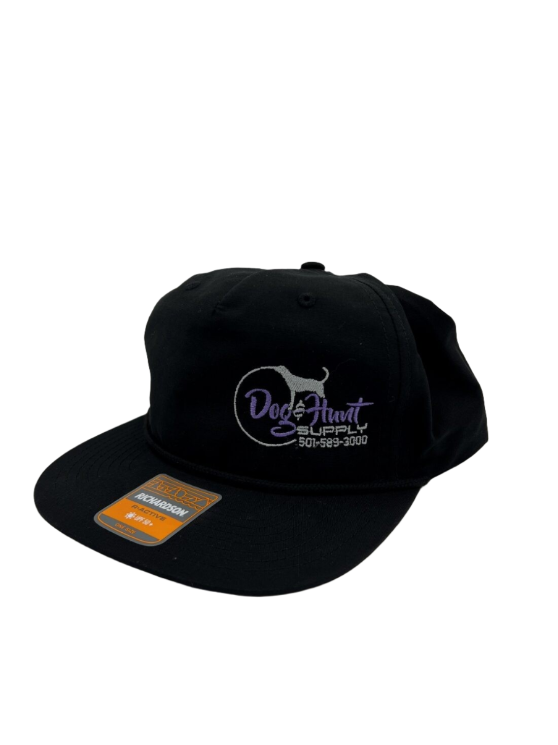 Dog and Hunt Black Flat Bill w/ Purple Logo Hat